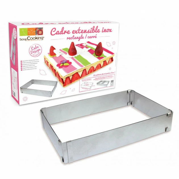 Cadre à Pâtisserie Extensible Inox Rectangle Scrapcooking Meilleure vente ???? Cadre à Pâtisserie Extensible Inox Rectangle Scrapcooking ✨ -Patisse Magasin cadre a patisserie extensible inox rectangle scrapcooking