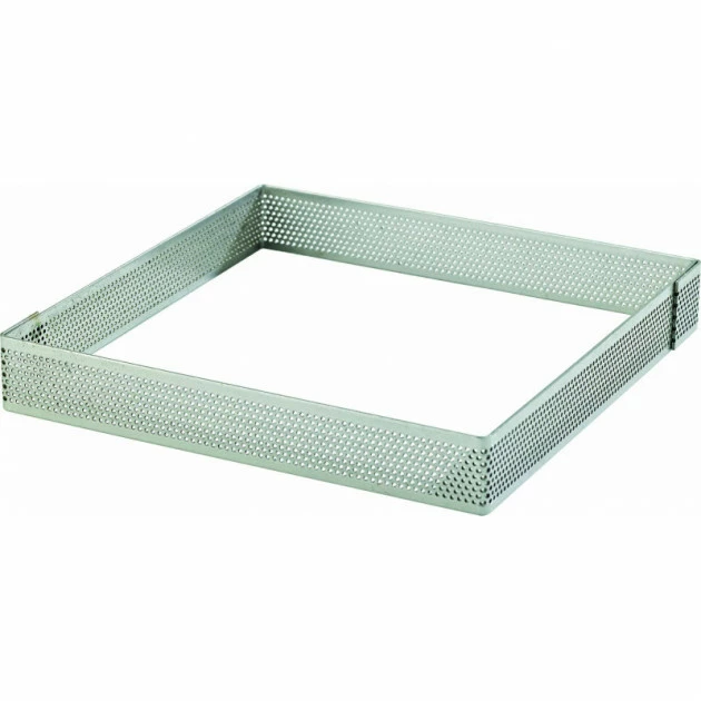 Le moins cher ❤️ Cadre à Tarte Carré Inox Perforé 8.5 cm H.2 cm ✨ 1 Le moins cher ❤️ Cadre à Tarte Carré Inox Perforé 8.5 cm H.2 cm ✨