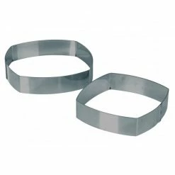 Nouveau ???? Cadre Pâtisserie Carré Bombé Inox 20 cm x H 4.5 cm Mallard Ferrière ????