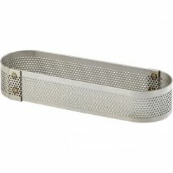 Meilleure affaire ⭐ Cercle à Tarte Oblong Inox Perforé 26x9 cm H.2 cm ????