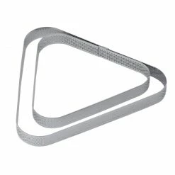 Acheter ❤️ Cercle à Tarte Triangle Inox Micro-perforé 17,5 x 16 cm x H 2 cm Pavoni ✔️