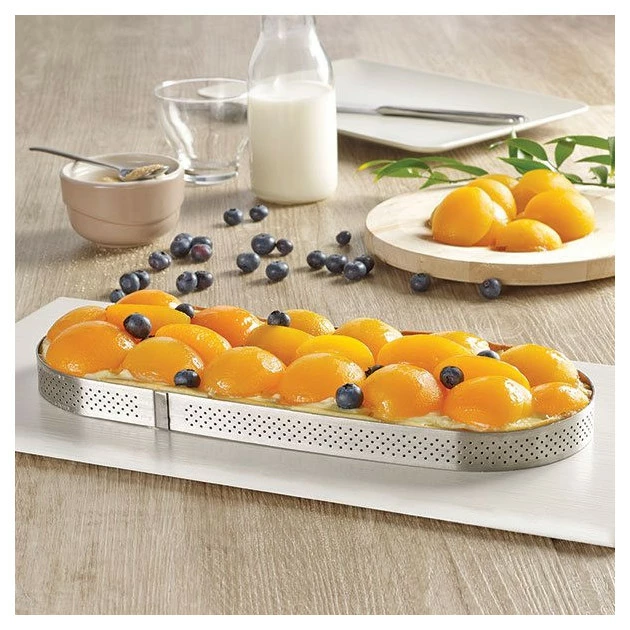 Top 10 ❤️ Cercle perforé forme Oblong 27 x 8 cm de L'école Valrhona par De Buyer ✨ 2 Top 10 ❤️ Cercle perforé forme Oblong 27 x 8 cm de L'école Valrhona par De Buyer ✨ – Image 2