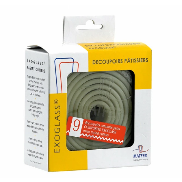 Nouveau ???? Découpoirs Ronds Cannelés Pairs Exoglass (Boîte de 9) ???? 1 Nouveau ???? Découpoirs Ronds Cannelés Pairs Exoglass (Boîte de 9) ????