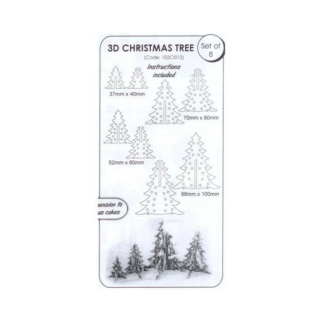 Remise ???? Set Emporte-Pièces Plastique Sapin de Noël 3D (x8) JEM ???? 2 Remise ???? Set Emporte-Pièces Plastique Sapin de Noël 3D (x8) JEM ???? – Image 2
