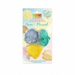 Sortie 🎁 Emporte-Pièce Sirène, Coquillage, Poisson x3 avec poussoir éjecteur Scrapcooking 🧨
