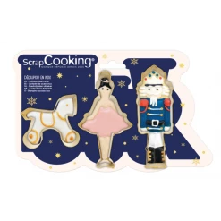 Meilleur prix 😍 Lot de 3 Emporte-Pièces Inox Casse Noisette Scrapcooking ❤️