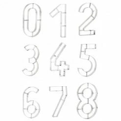 Meilleur prix ❤️ Lot Grand Emporte Pièce Inox Chiffre H.32 cm (x9) ????