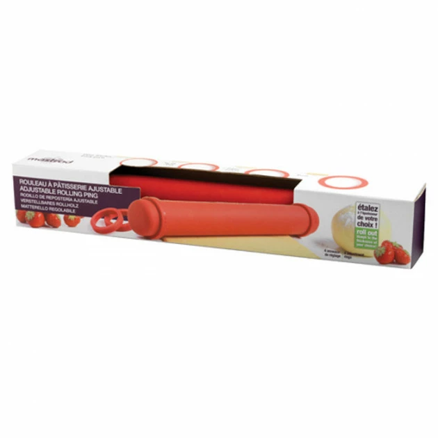Rouleau à Pâtisserie ajustable rouge 41 cm Grosses soldes ✔️ Rouleau à Pâtisserie ajustable rouge 41 cm ???? -Patisse Magasin rouleau a patisserie ajustable rouge 41 cm 2